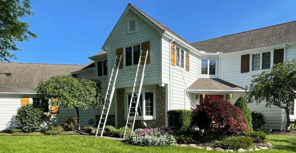 Painting wooden window frames